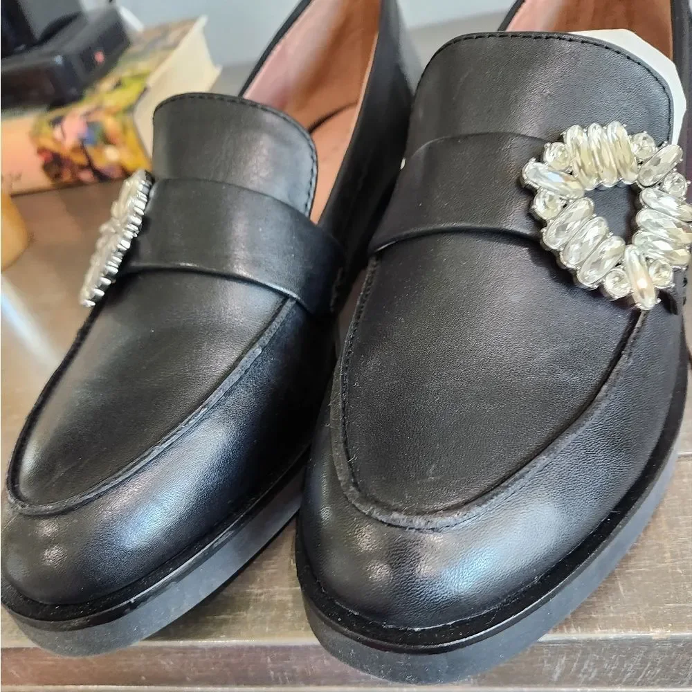Gianni Bini jeweled black loafers - Picture 5 of 8